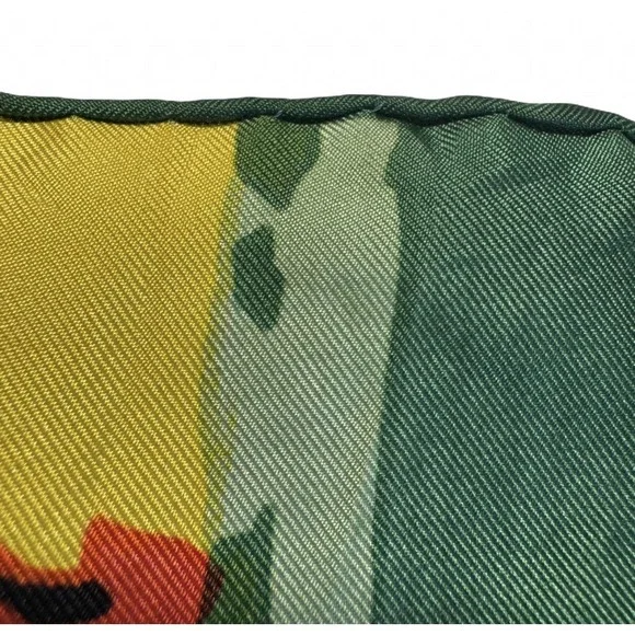 Vintage KEN SCOTT Silk Scarf  1970s "Animalia" Tiger Crane Bamboo‎ Print Flaws - Picture 10 of 13